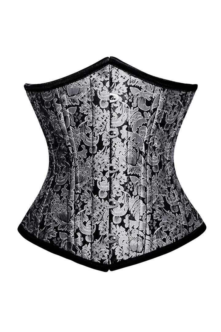 Fiona Waist Training Silver Brocade Corset