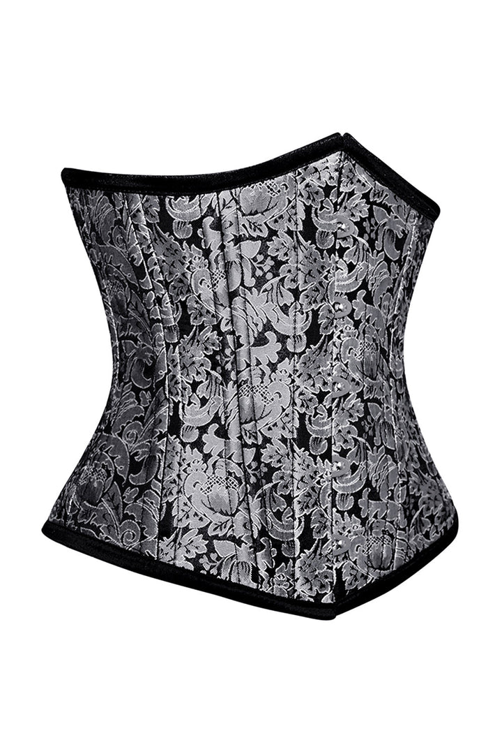 Fiona Waist Training Silver Brocade Corset