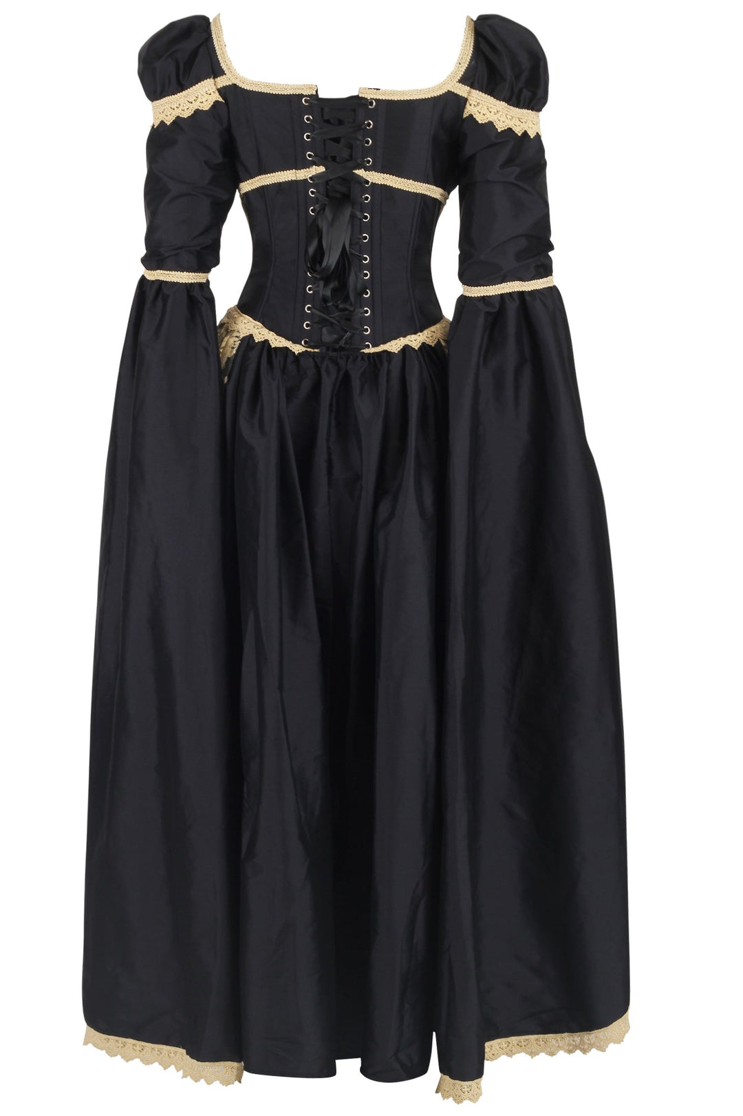 Jelisa Elven Inspired Rococo Black Corset Dress - view 3 | LUXE NOIR