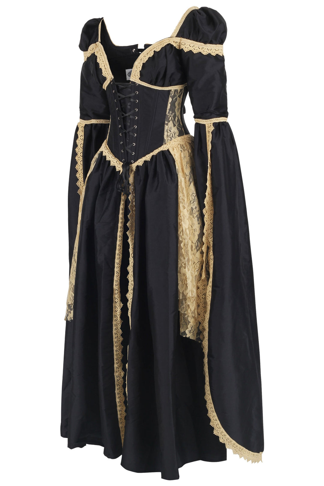 Jelisa Elven Inspired Rococo Black Corset Dress - view 2 | LUXE NOIR