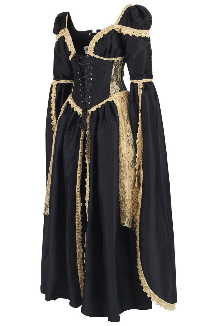 Jelisa Elven Inspired Rococo Black Corset Dress - view 2 | LUXE NOIR