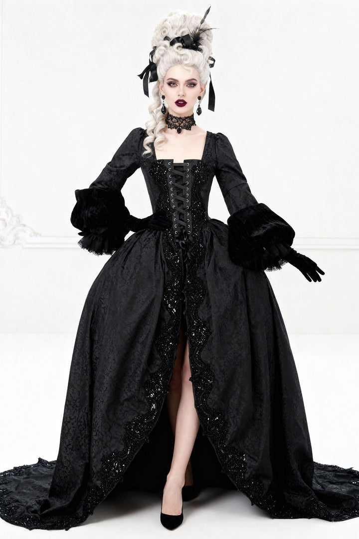 Hiromi Tudor Inspired Rococo Brocade Corset Dress - view 3 | LUXE NOIR