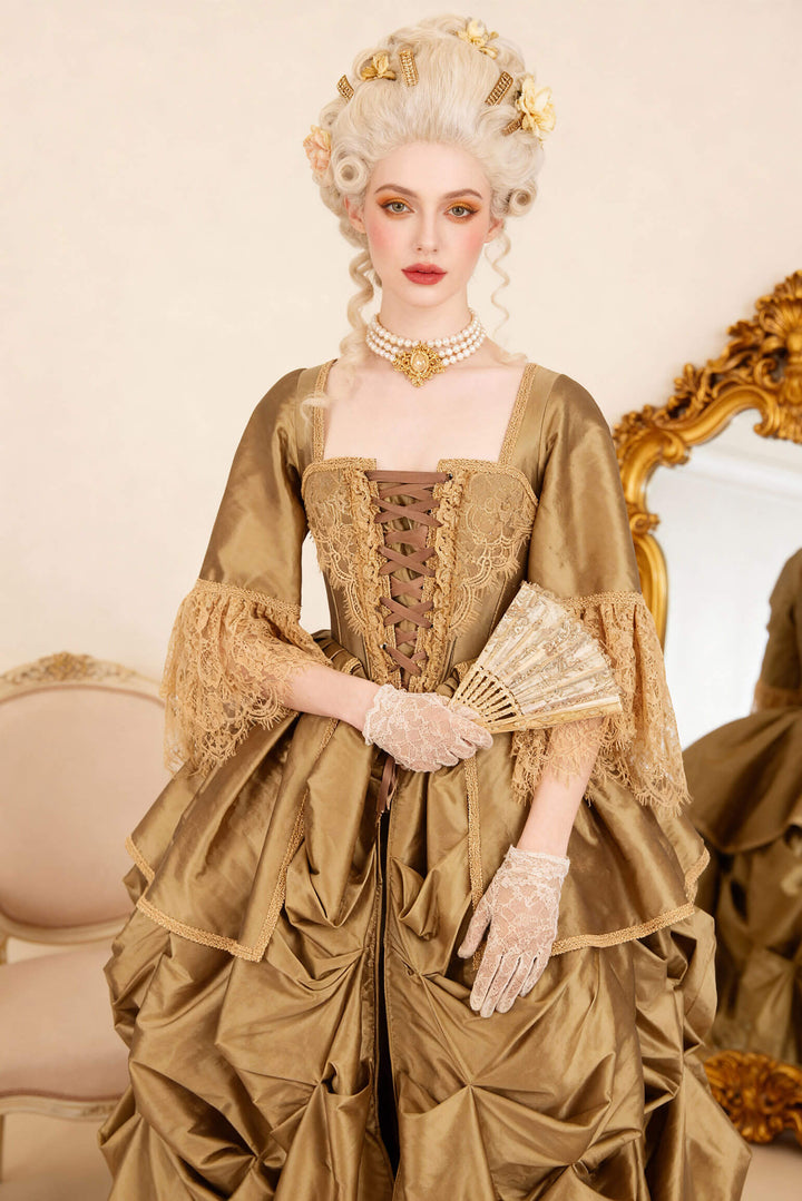 Jolena Rococo Marie Taffeta Corset Dress - view 4 | LUXE NOIR