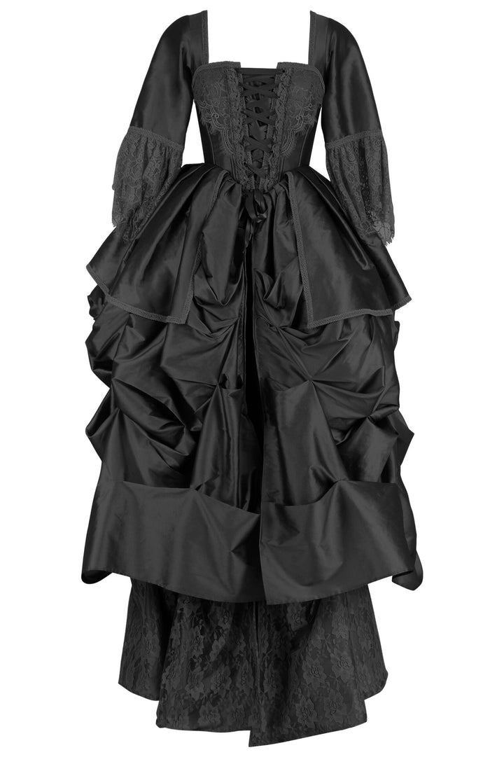 Jonni Rococo Marie Black Taffeta Corset Dress | LUXE NOIR
