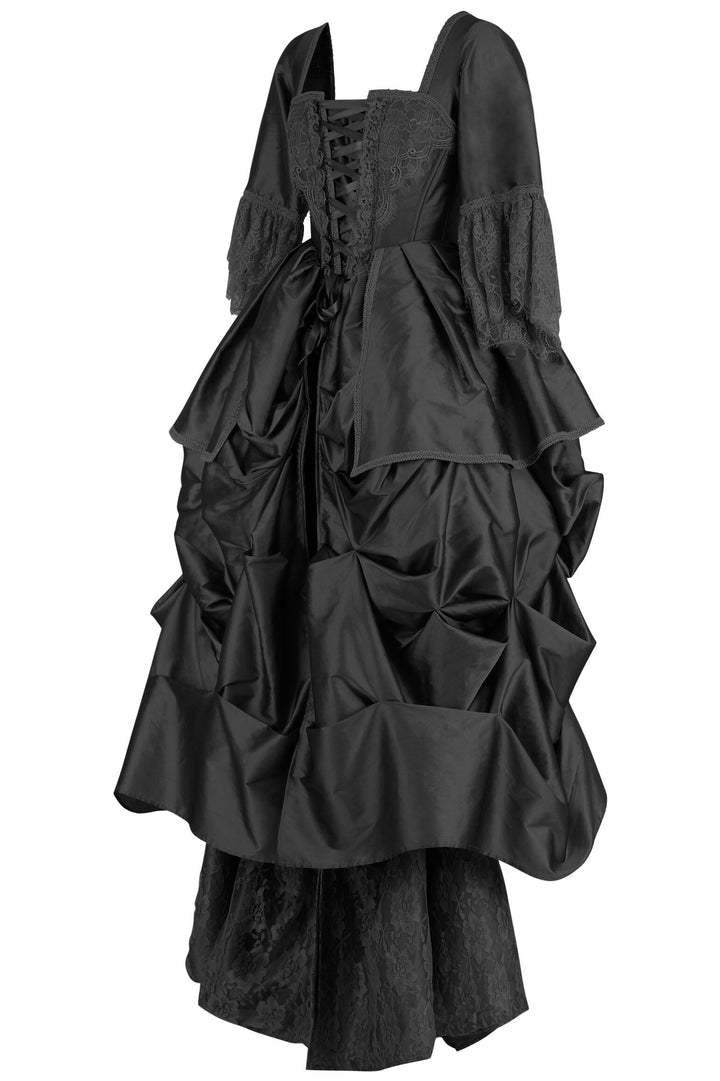 Jonni Rococo Marie Black Taffeta Corset Dress - view 2 | LUXE NOIR