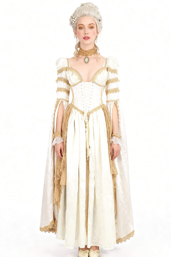 Linlee Elven Inspired Rococo Ivory Corset Dress - view 4 | LUXE NOIR