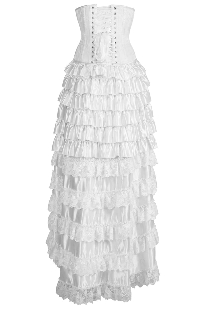 Yori Rococo White Underbust Corset Dress - view 3 | LUXE NOIR