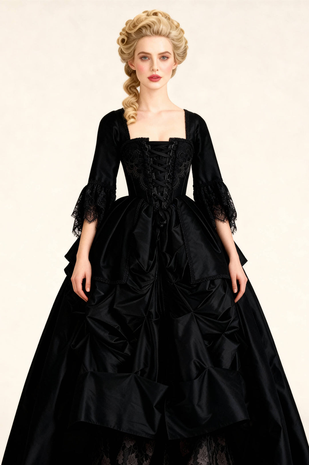 Jolena Rococo Marie Taffeta Corset Dress - view 5 | LUXE NOIR
