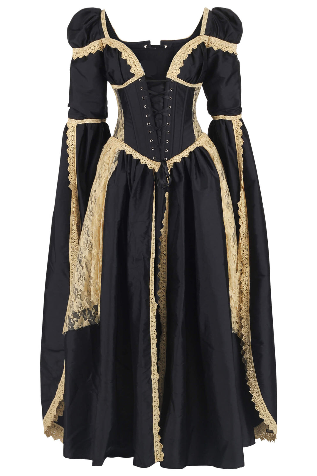 Jelisa Elven Inspired Rococo Black Corset Dress | LUXE NOIR