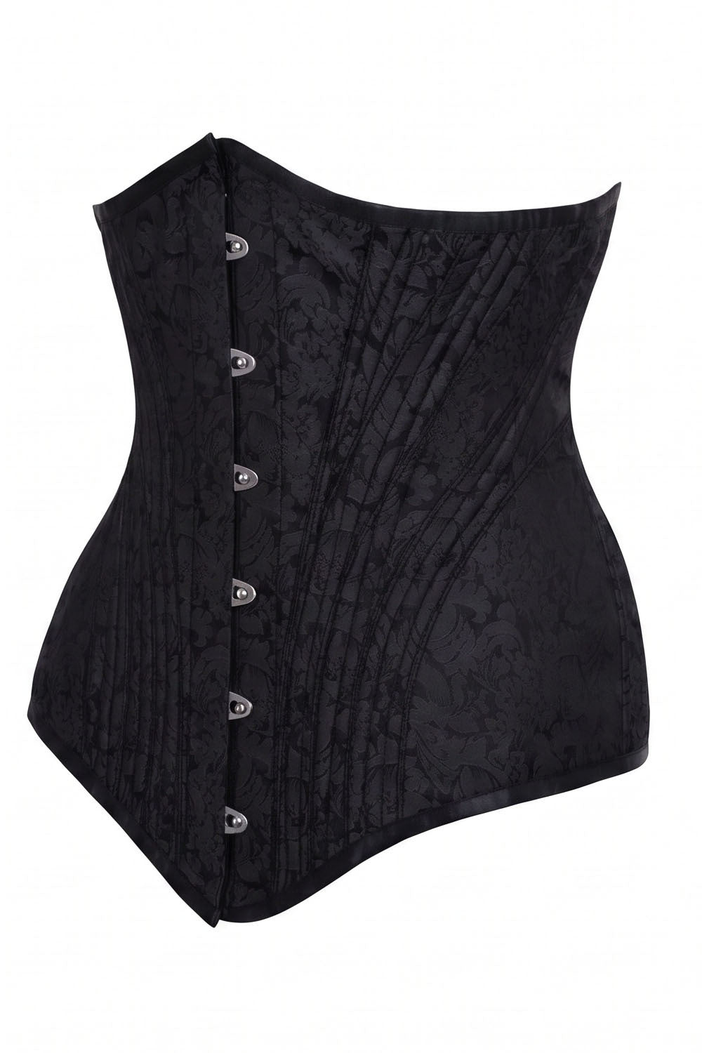 ORCHID Underbust Waist-Training Corset in Black Brocade by Luxe Noir - side view