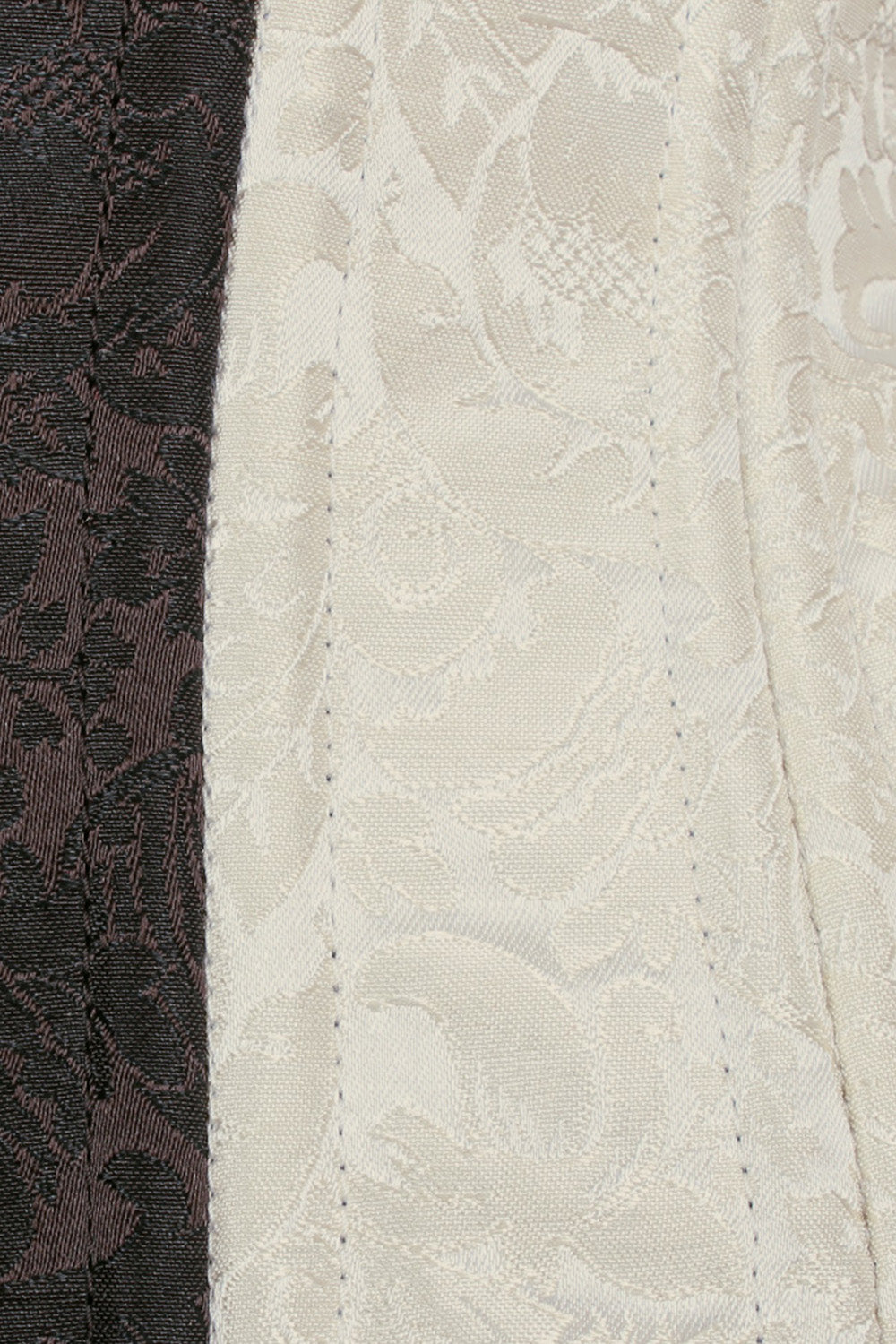 IVY skull busk underbust waist training corset in ivory &amp; brown brocade - skull busk close-up