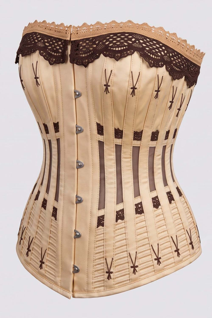 CORDELIA Victorian Overbust Corset in Black by Luxe Noir — side view