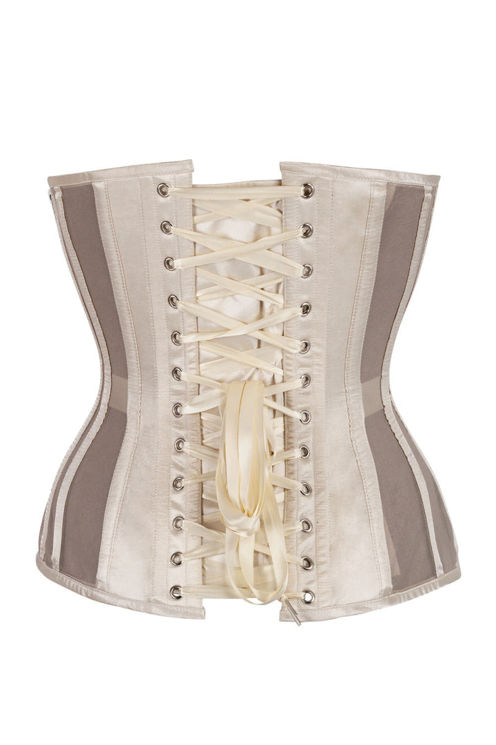 Janaea Nude Mesh Overbust Corset — back view