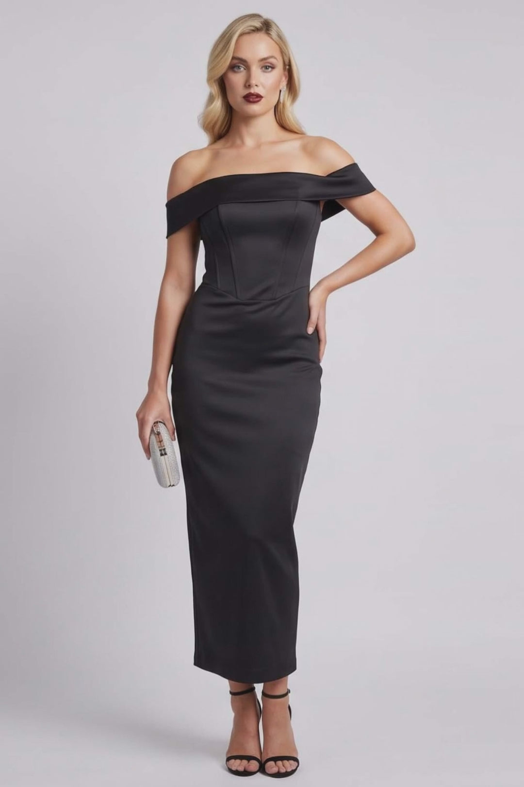 CELESTINE Strapless Column Evening Dress